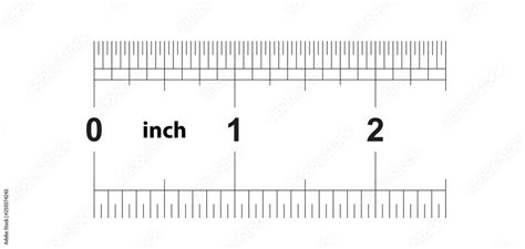 Ruler 2 inches imperial. Ruler 2 inches metric. Precise measuring tool ...