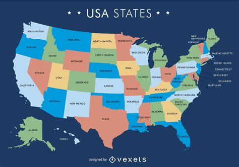 USA Map With States Vector Download