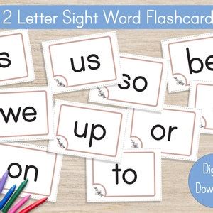 Sight Words Flashcards, Printable Sight Word, 2 Letter Sight Words ...