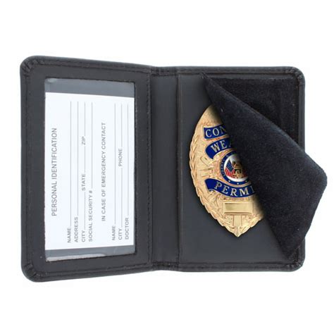 ASR Federal - ASR Federal Bifold Leather Security Police Badge ID ...