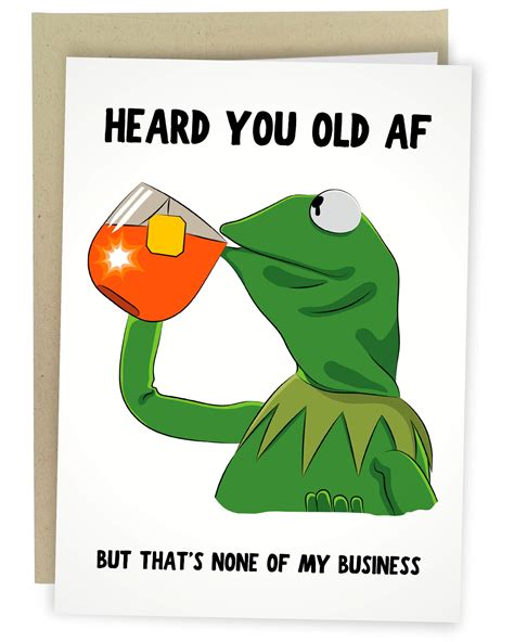 Buy Sleazy Greetings Funny Kermit Meme Birthday Card For Him Or Her ...