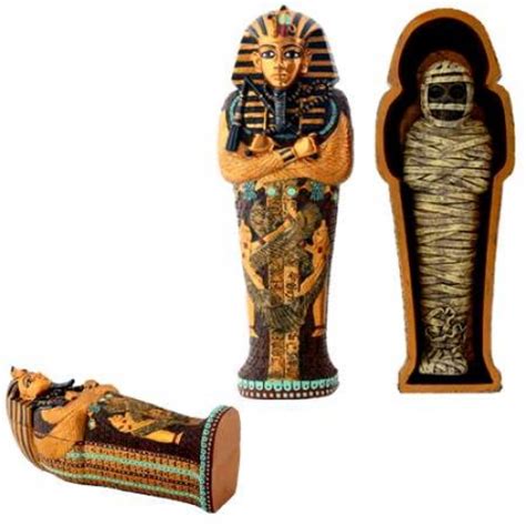 Egyptian King Tut Coffin with Mummy Box - 7 Inches