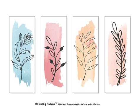 Watercolor Bookmarks | 120+ Ideas To Print For Free - World of Printables