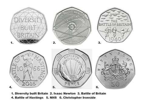 Rare UK Fifty Pence Coins Collectible 50p Coins British Coin - Etsy UK