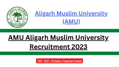 AMU Aligarh Muslim University Recruitment 2023 Download Notification ...