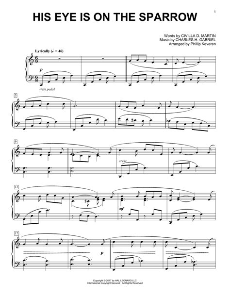 His Eye Is On The Sparrow | Sheet Music Direct