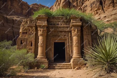 Premium Photo | Ancient temple structure in desert landscape