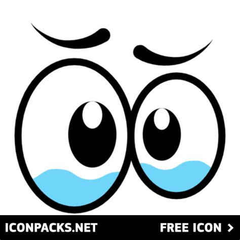 Free Cute Cartoon Eyes Crying SVG, PNG Icon, Symbol. Download Image.