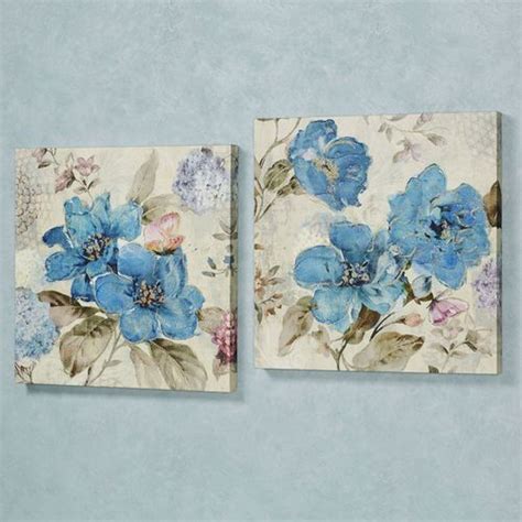 blue floral wall art