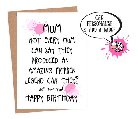 Funny Birthday Card Mum Birthday Card Funny Mom Birthday - Etsy Australia