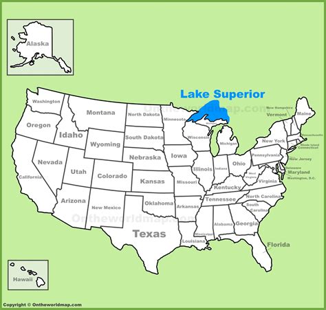 Lake Superior location on the U.S. Map - Ontheworldmap.com