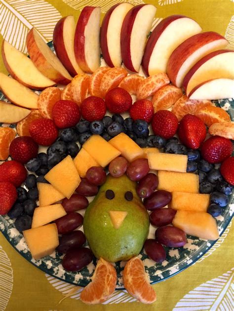 Thanksgiving Turkey-Shaped Fruit Platter Appetizer Recipe – Melanie Cooks