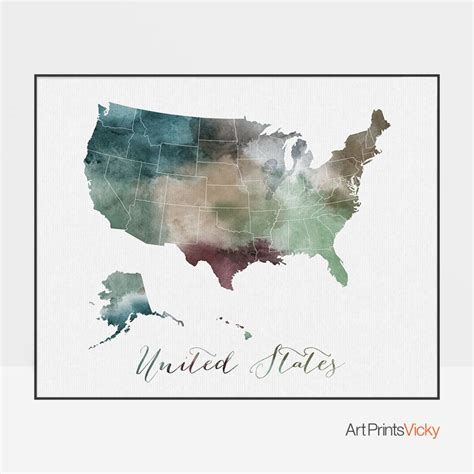 United States print travel map U.S. poster United States | Etsy