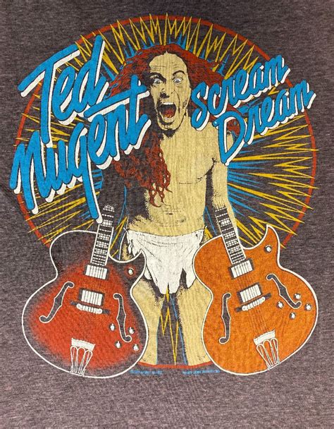 As Is Ted Nugent 1980 Scream Dream Wango Tango Tour Raglan Tshirt ...