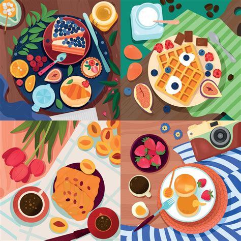 Coloring Food 2x2 Design Concept 3295194 Vector Art at Vecteezy