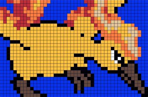 Pokemon Moltres Pixel Art | Pixel art, Pixel art design, Moltres pokemon