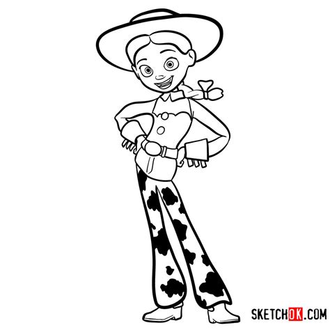 How to draw Jessie from Toy Story 2 - SketchOk - step-by-step drawing ...