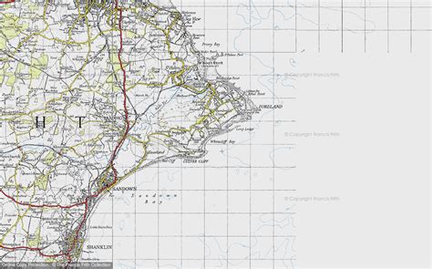 Historic Ordnance Survey Map of Whitecliff Bay, 1945