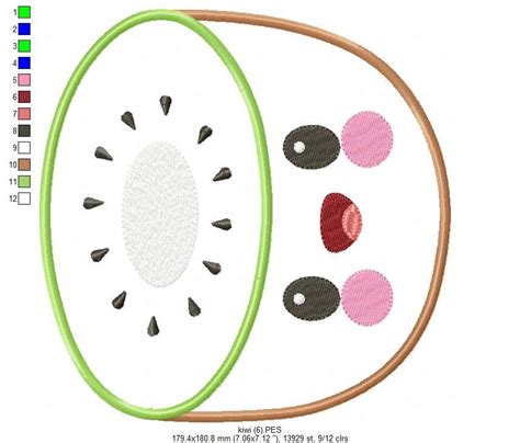 Kawaii Kiwi Applique Embroidery Design 4x4 5x4 5x7 5x8 - Etsy