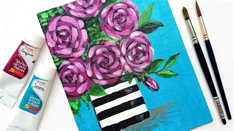 Acrylic Flower Painting: Learn to Paint Loose Roses using Acrylics ...