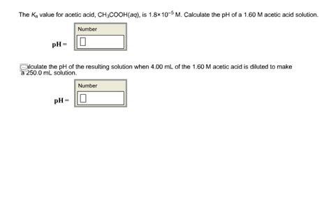 Solved The Ka value for acetic acid, CH&COOH(aq), is 1.8x105 | Chegg.com