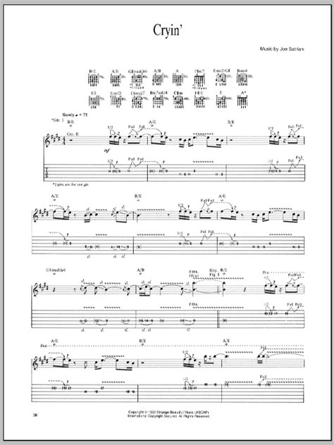 Cryin' by Joe Satriani - Guitar Tab - Guitar Instructor