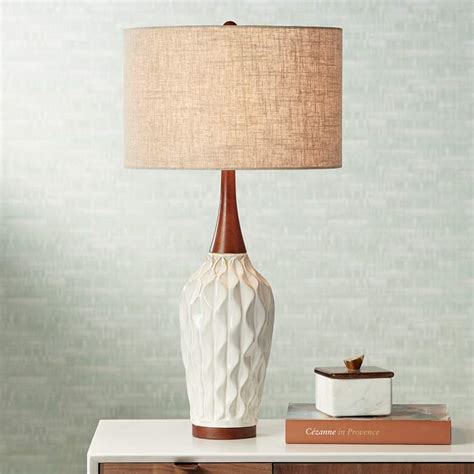 Rocco 30" High Mid-Century Modern White Ceramic Table Lamp - #9H565 ...