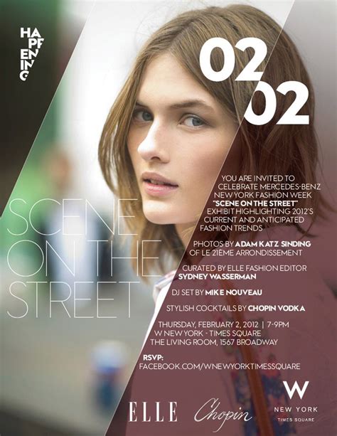 flyer design promotional marketing event elle new york fashion week ...