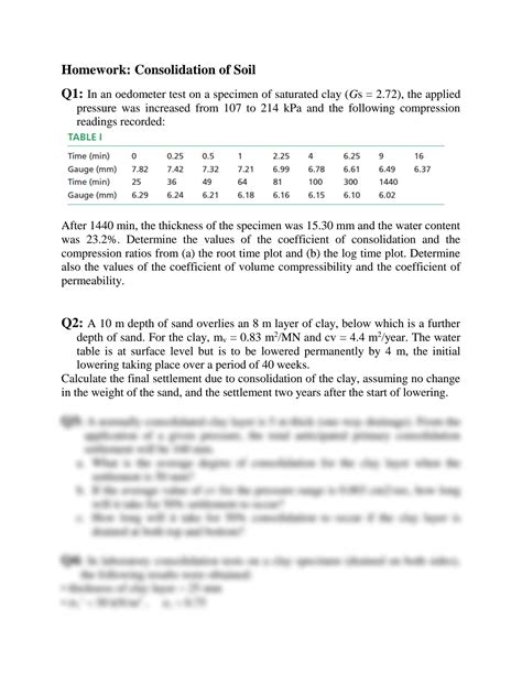 SOLUTION: Consolidation of soil soil mechanics - Studypool