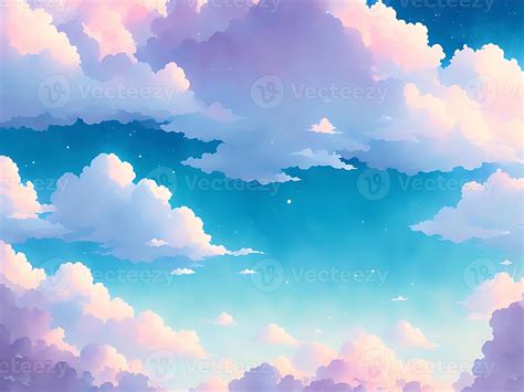 Anime clouds background with pastel color and copy space. 22805103 ...