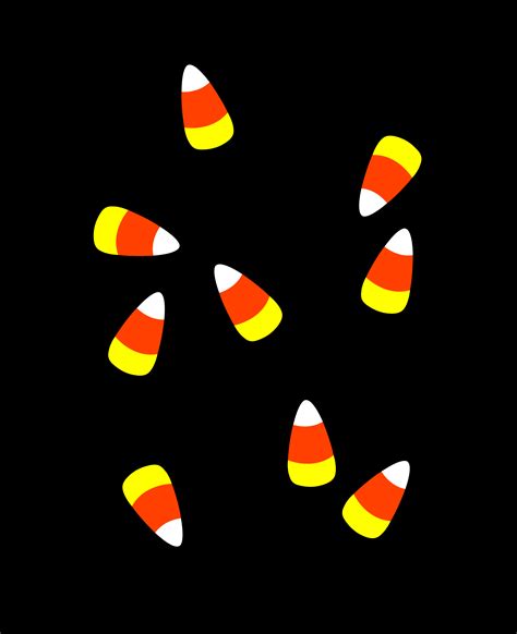 Halloween Candy Corn on Black Background - Free Clip Art