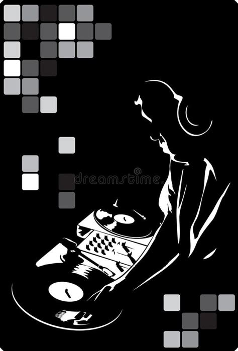 DJ in black stock vector. Illustration of color, audio - 3957467