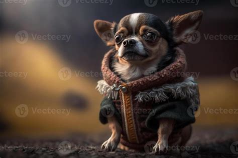 wrapped in clothes funny dog pet chihuahua outdoors 22081565 Stock ...