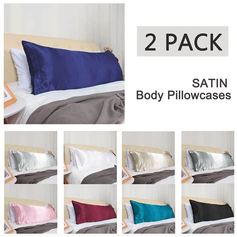 2pc Body Pillow Case Soft Silky Satin Long Bedding Body Pillow Cover ...