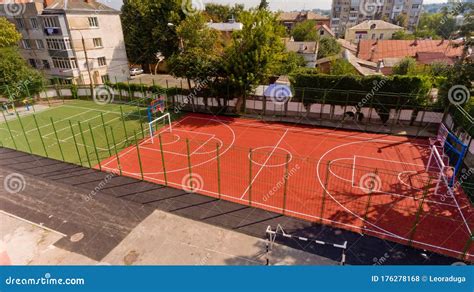 Aerial View of the Football Field. Stock Photo - Image of futbol, empty ...