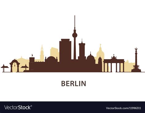 Berlin skyline silhouette Royalty Free Vector Image