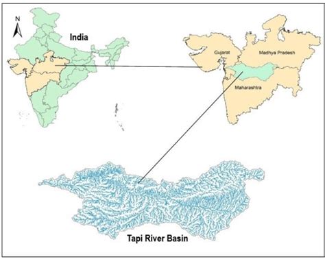 Location map of the study area showing the Tapti/Tapi river basin ...