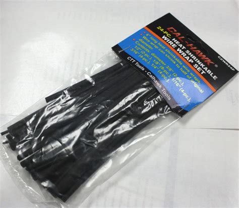 24pc Assortment Heat Shrinkable Black Wire Wrap Shrink Tubing ...