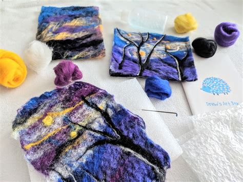 Needle Felting Nightscapes - Drew's Art Box Shop - a box of art lessons ...