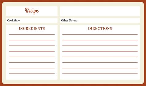 Printable Blank Recipe Card Template - Printable Templates