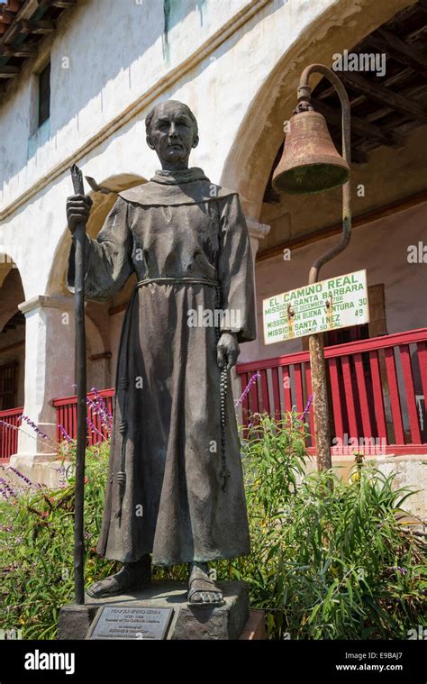 Statue of Father Junipero Serra at Old Mission Santa Barbara; Santa ...