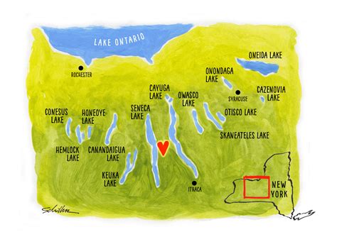 Maps by ScottFinger Lakes Wedding - Maps by Scott