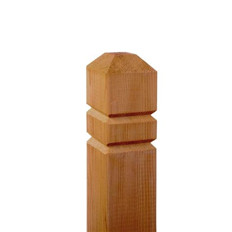 4 in. x 4 in. x 4-1/2 ft. Cedar Double V-Groove Deck Post-3801 - The ...