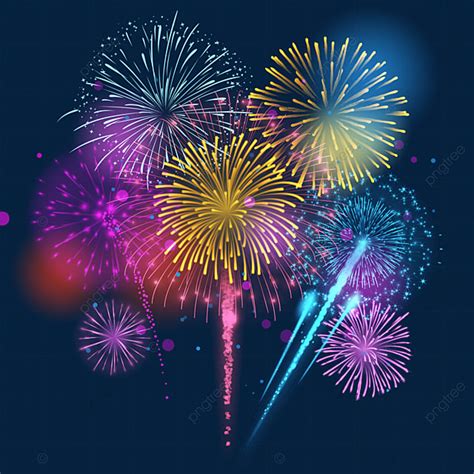 New Years Fireworks PNG Transparent, Gradient Sparkle Colorful ...