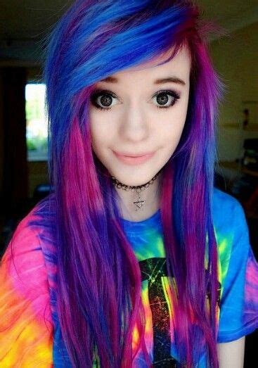 Blue, purple, pink hair | Scene hair, Dramatic hair, Pink purple blue hair