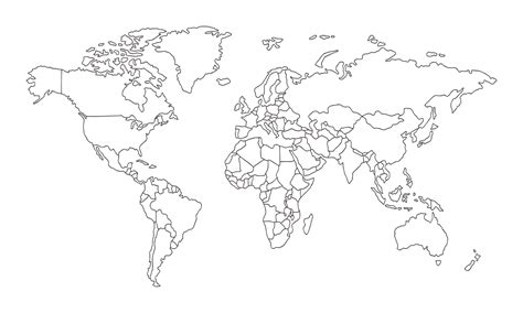 white background of world map with line art design 10158604 Vector Art ...