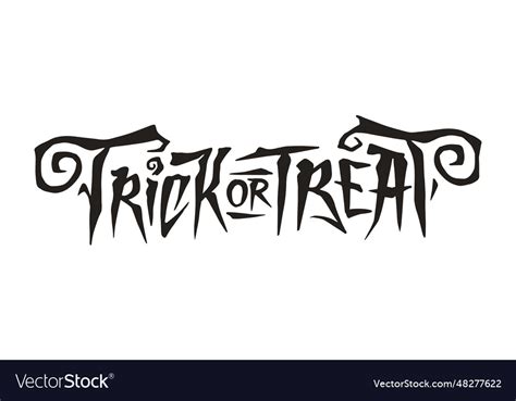 Trick or treat monochrome logotype Royalty Free Vector Image