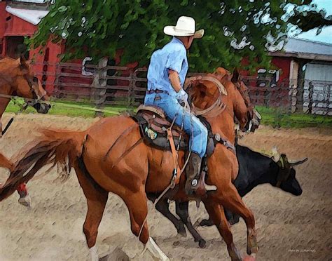 Cowboy Cattle Roping Photograph by Coke Mattingly - Pixels