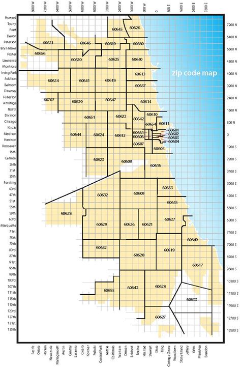 Chicago zip code map - Map of Chicago zip codes (United States of America)