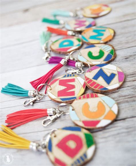 diy wood slice keychains - The Handmade Home